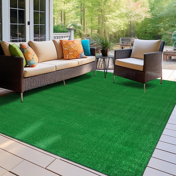 World Rug Gallery Contemporary Boho Indoor/Outdoor Runner Rug 2'x7' Gray Runner Rug 360GREEN5X7 - main